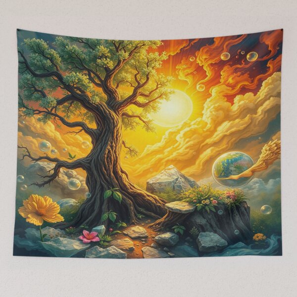 Item preview, Cosmic Tree – Surreal Nature & Golden Sky designed and sold by FotoworldEdel.