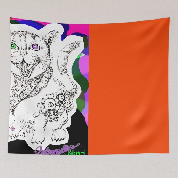 Item preview, Automatic Kitty Cat (Original Ink Drawing by ACCI) designed and sold by VanyssaGraphics.