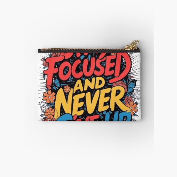 Item preview, Stay Focused And Never Give Up Retro Motivational Quote designed and sold by ArhaanFashions.