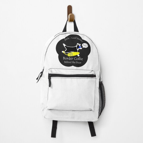 Item preview, Funny Border Collie Cool Surfer Behind the Door Black Base designed and sold by Na7nasColorShop.