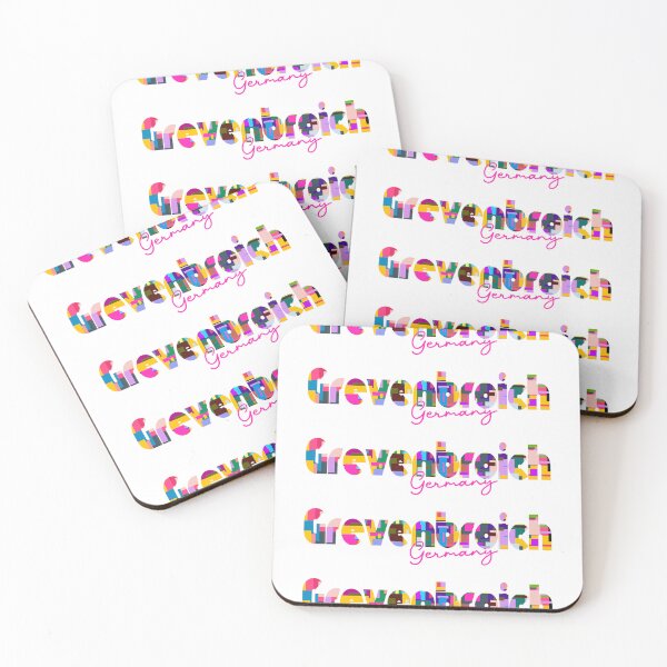 Item preview, Grevenbroich, Germany, Vibrant Abstract City Typography Art designed and sold by Wanderful-roads.