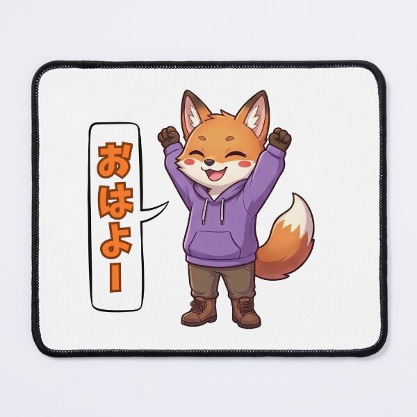 Item preview, Kawaii Hoodie Fox Good Morning designed and sold by tigre555.