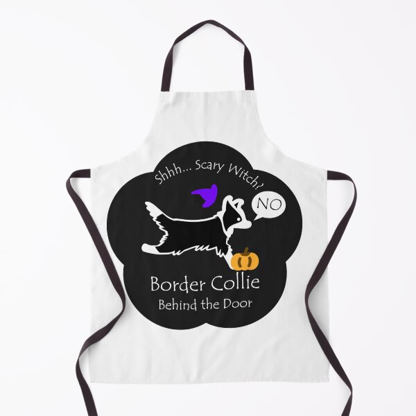 Item preview, Funny Border Collie Scary Witch Behind the Door Black Base designed and sold by Na7nasColorShop.