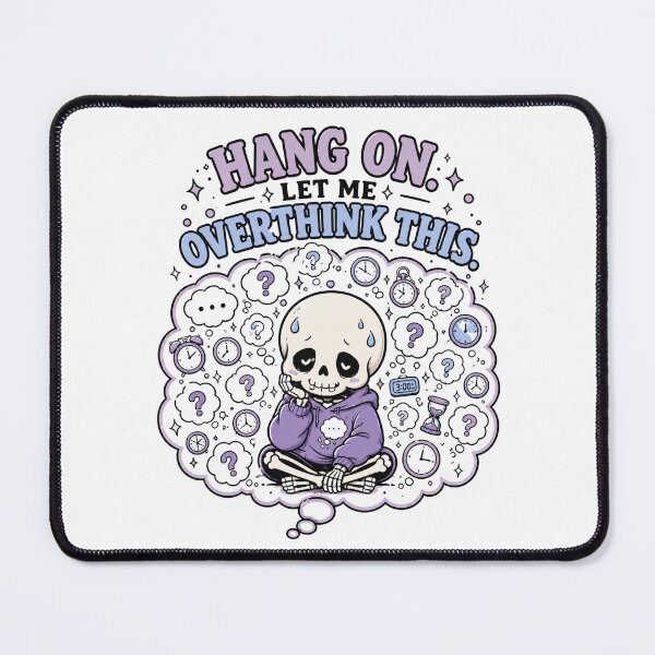 Item preview, Cute Skeleton Overthink Funny Anxiety Shirt — Hang On Let Me Overthink This Kawaii Introvert Humor Gift Tee designed and sold by MaynyStudio.