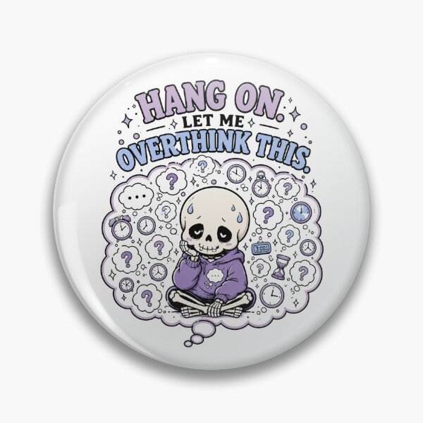 Item preview, Cute Skeleton Overthink Funny Anxiety Shirt — Hang On Let Me Overthink This Kawaii Introvert Humor Gift Tee designed and sold by MaynyStudio.