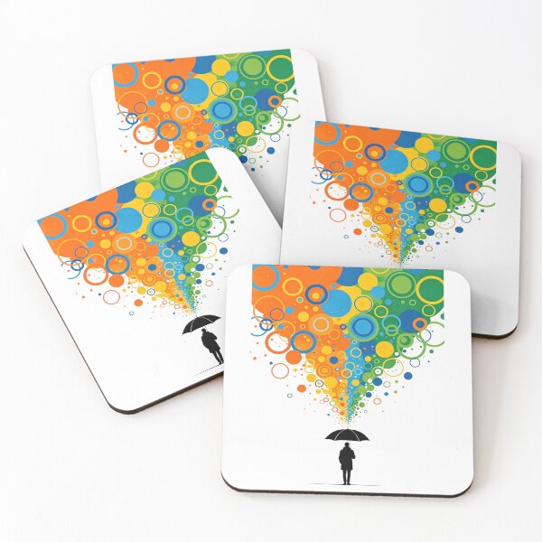 Item preview, Umbrella Color Cascade Collage – Abstract Rain Tee designed and sold by Artify24.