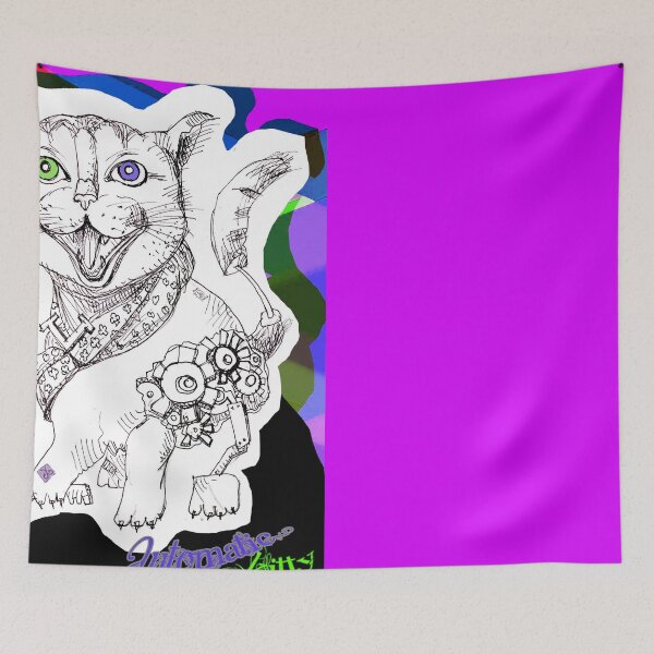 Item preview, Automatic Kitty Cat (Original Ink Drawing by ACCI) designed and sold by VanyssaGraphics.