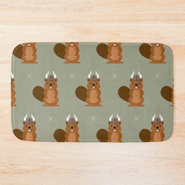 Item preview, Beavers with viking helmet on green designed and sold by reneesillus.