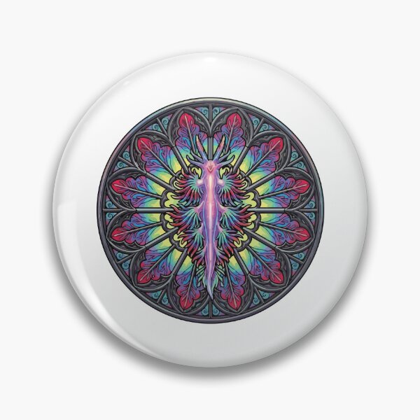 Item preview, Multicolor Stained Glass Nudibranch Rose Window Emblem designed and sold by ArcApparel2020.