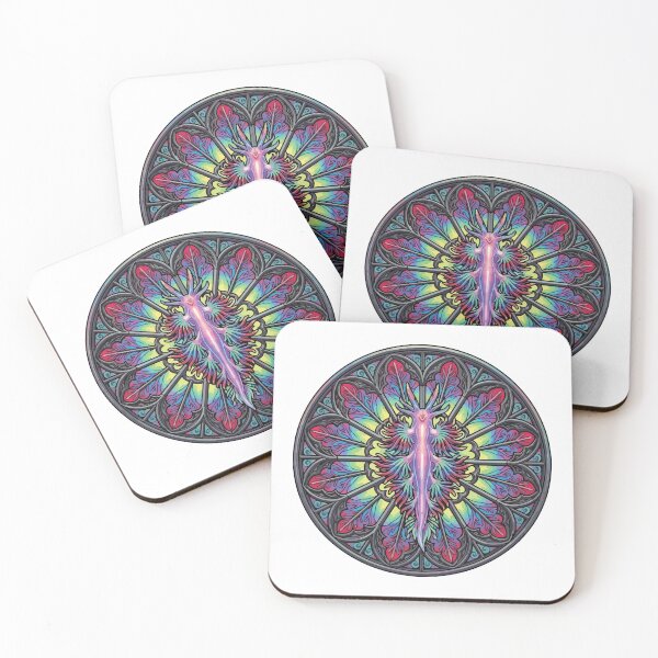 Item preview, Multicolor Stained Glass Nudibranch Rose Window Emblem designed and sold by Arc2020.