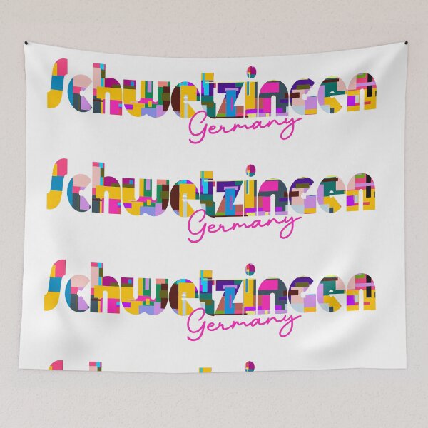 Item preview, Schwetzingen, Germany, Vibrant Abstract City Typography Art designed and sold by Wanderful-roads.