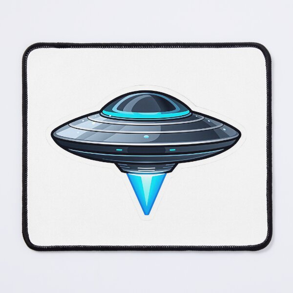 Item preview, Galactic UFO – Futuristic Flying Saucer Sticker designed and sold by Artisan Finds Online.