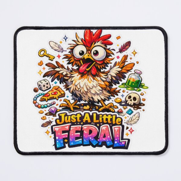 Item preview, Just A Little Feral Funny Chaos Chicken designed and sold by Chill Chicken Studio.