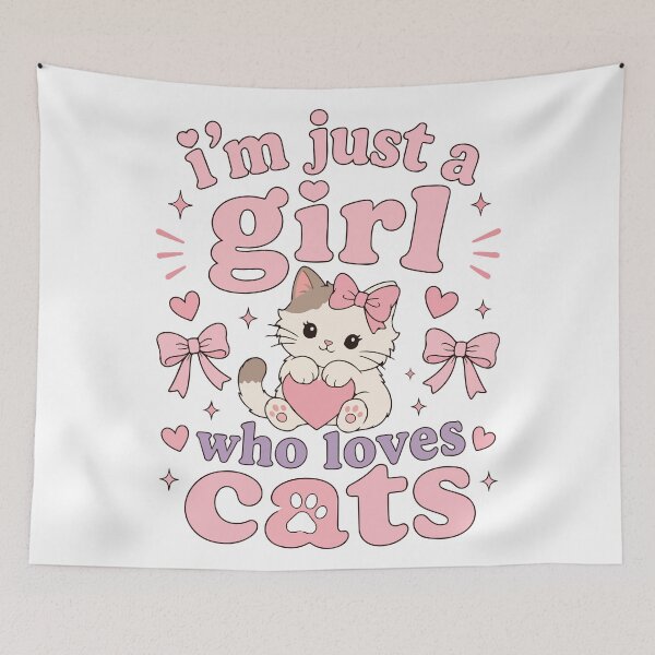 Item preview, Just A Girl Who Loves Cats Cute Kawaii Kitten designed and sold by BrownHorse90s.