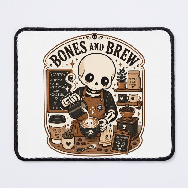 Item preview, Cute Skeleton Barista Bones And Brew Funny Coffee Shirt — Caffeine To The Bone Kawaii Skull Coffee Lover Gift Tee designed and sold by MaynyStudio.