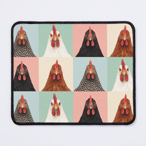 Item preview, Colorful Chicken Portrait Grid | Vintage Hen Illustration designed and sold by pixiedustpaint.
