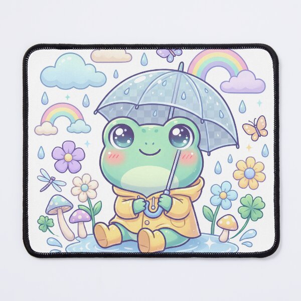 Item preview, Cute Frog Rainy Day Sticker Kawaii Frog with Umbrella Cozy Cottagecore T-Shirt designed and sold by Him0227.