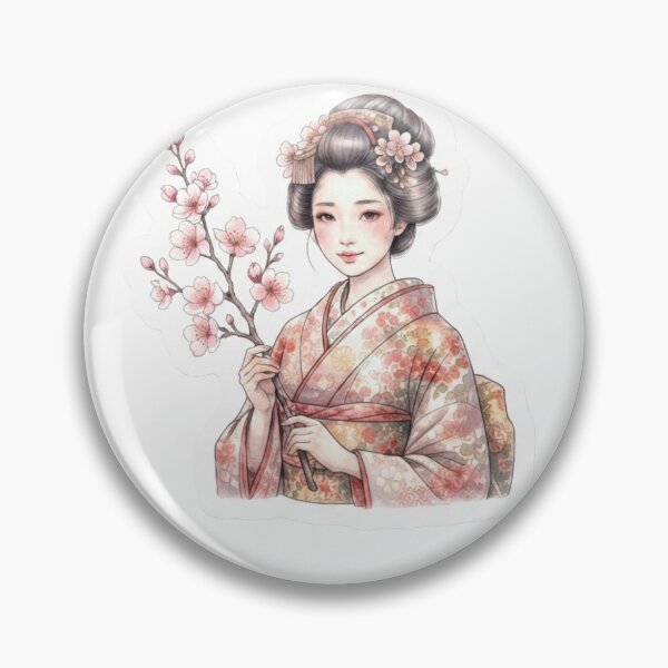 Item preview, Elegant Japanese Woman in Kimono Jananese Art designed and sold by L-an.