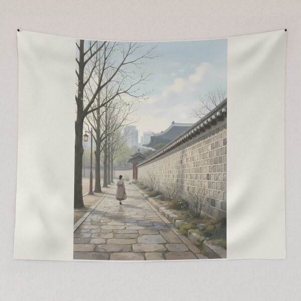 Item preview, Seoul Serenity: Peaceful Walk by Gyeongbokgung Stone Wall designed and sold by SOOstudio73.