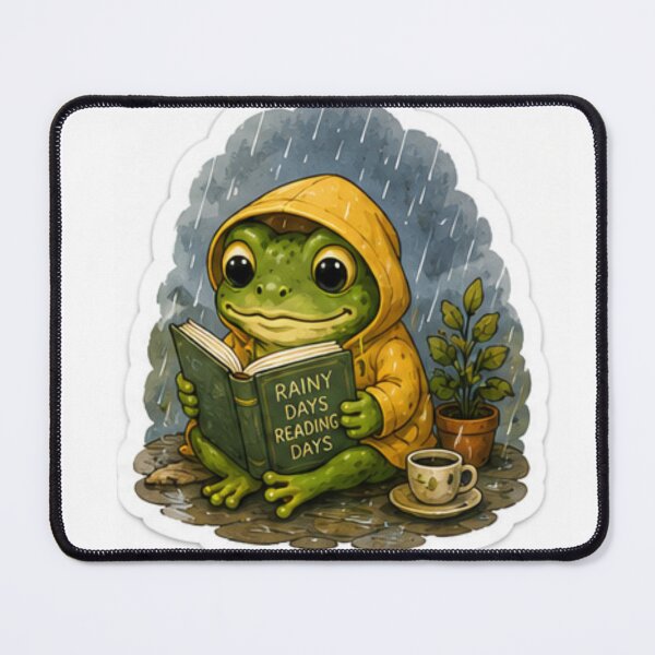 Item preview, Rainy Day Reading Frog Sticker designed and sold by AtlasPixel.