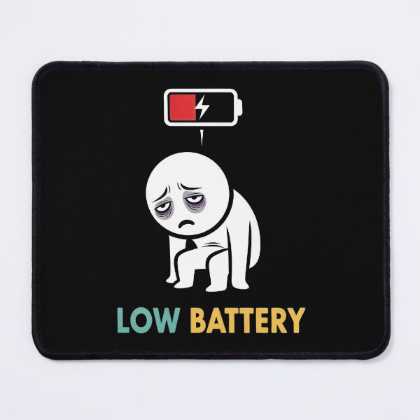 Item preview, Low Battery Funny Tired Chibi Cartoon Graphic designed and sold by DigitalArtx-com.