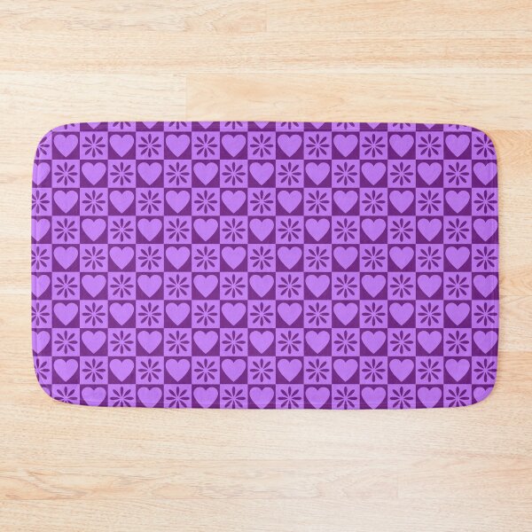 Item preview, Purple Daisy And Heart Checkerboard designed and sold by Finding Fortuity.