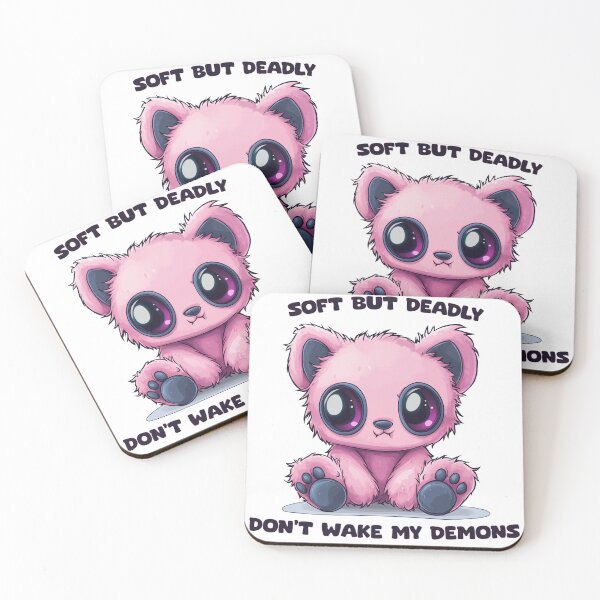 Item preview, Soft But Deadly Pink Bear Don't Wake My Demons Funny Creepy Cute designed and sold by DeadPixlDesigns.