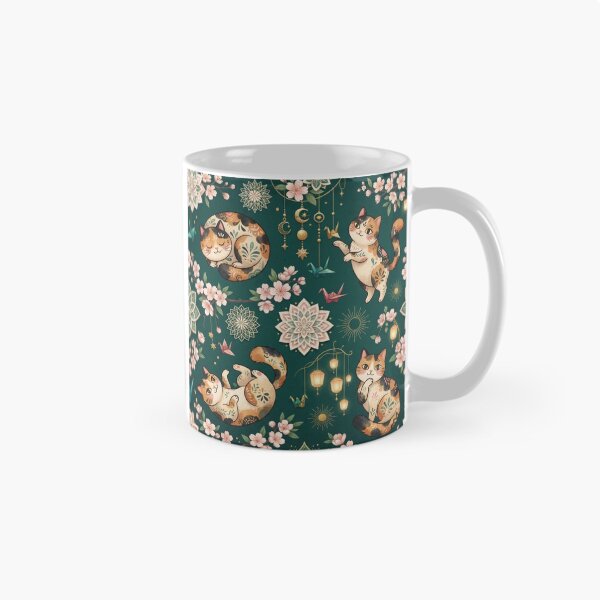 Item preview, Whimsical Sakura Cats Seamless Pattern designed and sold by Iampoji.