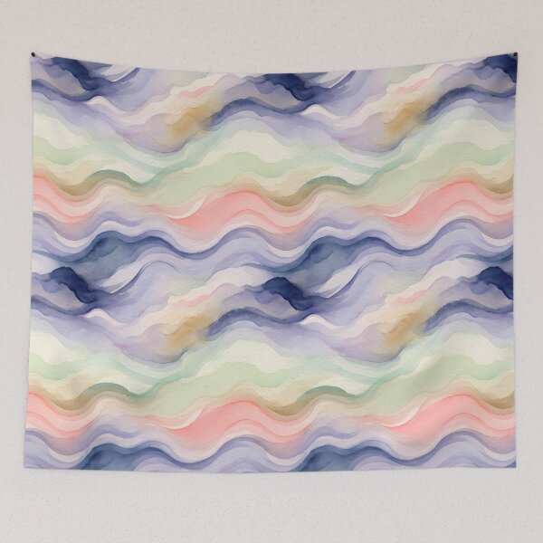 Item preview, Pastel Wave Watercolor Pattern designed and sold by BASED Originals.