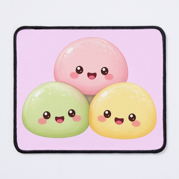 Item preview, Cute Kawaii Mochi Trio — Pastel Foodie Sticker designed and sold by NUFADE.