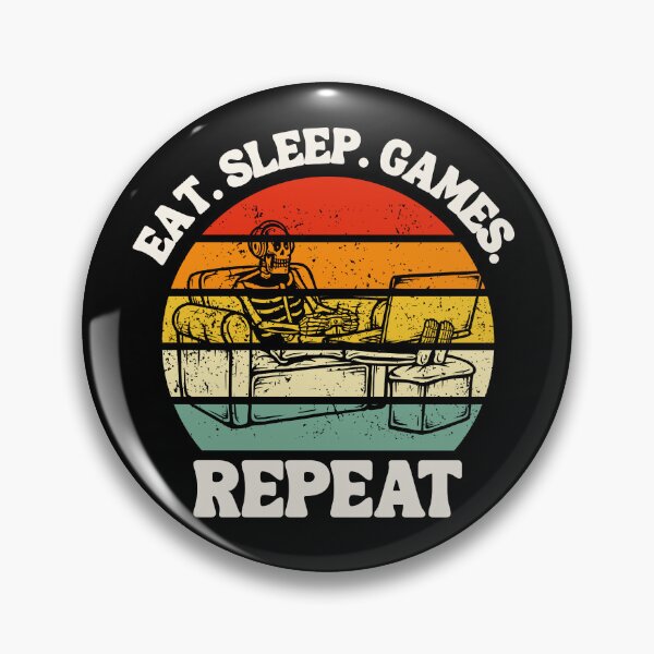Item preview, Eat. Sleep. Games. Repeat Skeleton Design designed and sold by OldSkullDesigns.