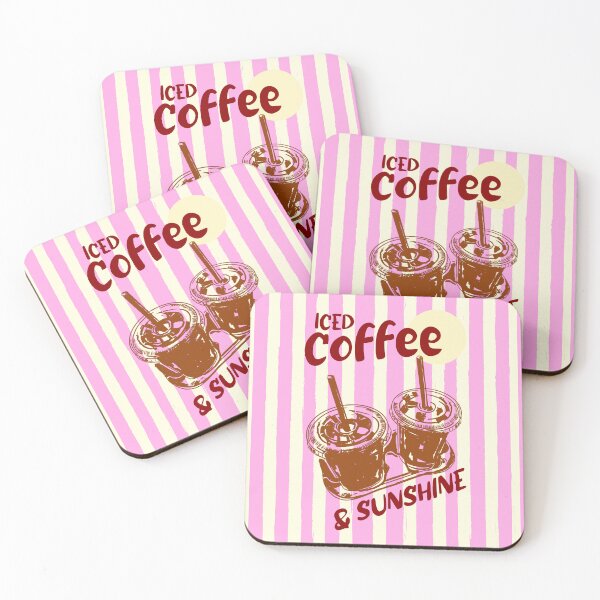 Item preview, Pink Preppy Stripes Iced Coffee and Sunshine designed and sold by MaiZephyr.