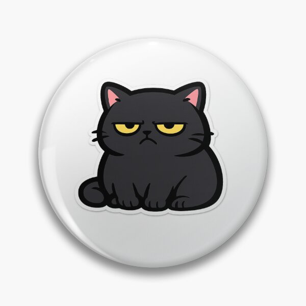 Item preview, Grumpy Black Cat with Yellow Eyes - Kawaii Blasé Cat Sticker designed and sold by SociallyDeadClub.
