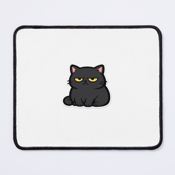 Item preview, Grumpy Black Cat with Yellow Eyes - Kawaii Blasé Cat Sticker designed and sold by SociallyDeadClub.