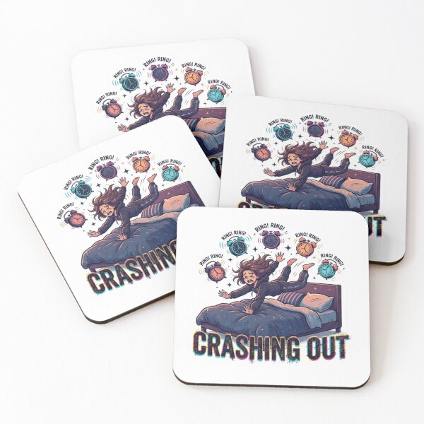 Item preview, Crashing Out Sleep Humor Sticker Souvenir Summer Edition designed and sold by Imaginarium of Chaos falcon88 .