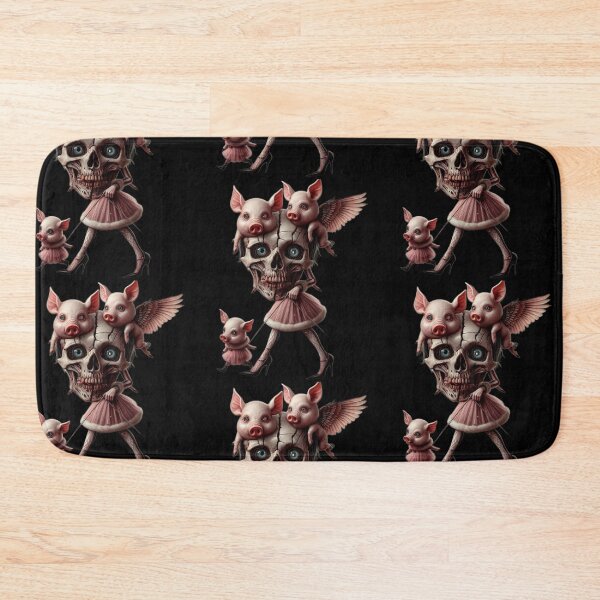 Item preview, Gothic Skull Doll Walking Cute Flying Pigs Art designed and sold by LujziWorld.