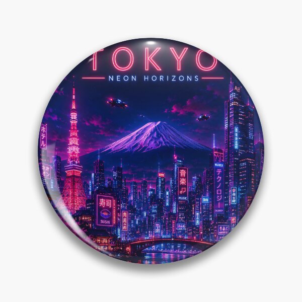 Item preview, Tokyo Neon Horizons | Cyberpunk Skyline | Futuristic Cityscape | Synthwave Travel Art designed and sold by Neo Tokio.