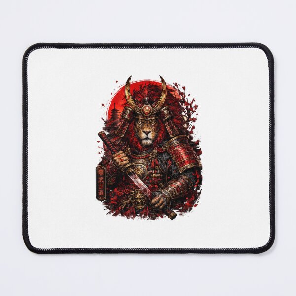 Item preview, Crimson Lion Samurai Warrior Art designed and sold by Rogue Heart Collective™.