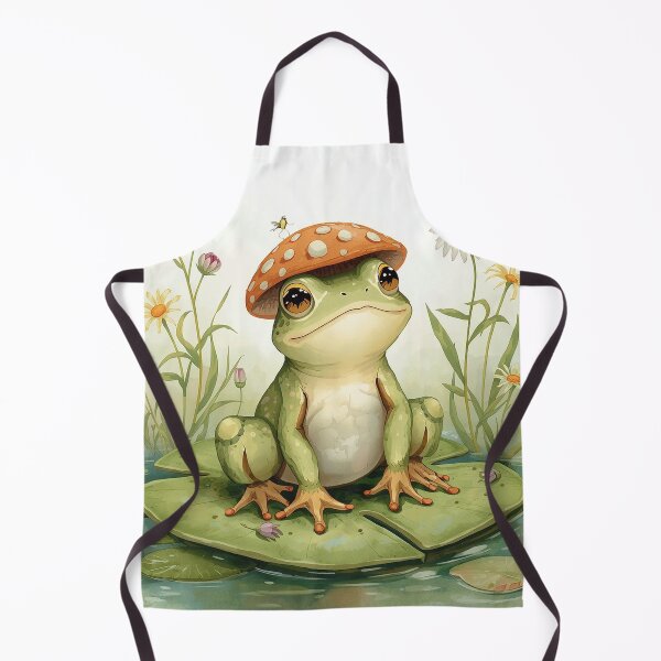 Item preview,  Cute Cottagecore Frog Mushroom Hat Art designed and sold by AEVORI.