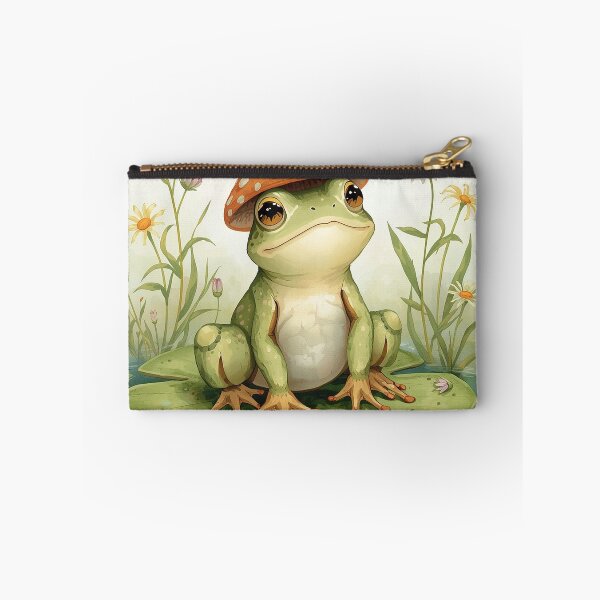 Item preview,  Cute Cottagecore Frog Mushroom Hat Art designed and sold by AEVORI.