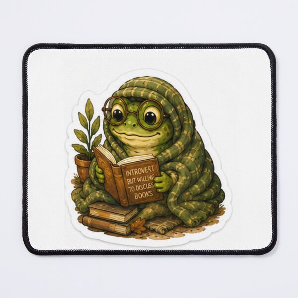 Item preview, Cozy Introvert Frog Reading Books designed and sold by AtlasPixel.