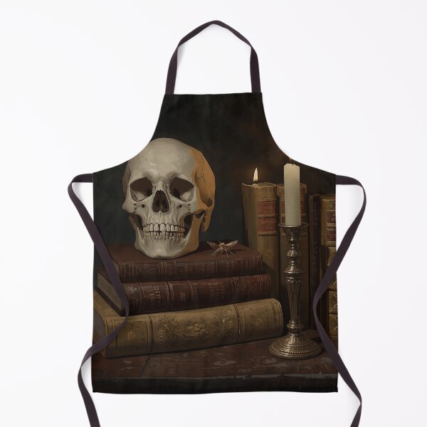Item preview, Dark Academia Skull Books Candle Vintage Art designed and sold by AEVORI.