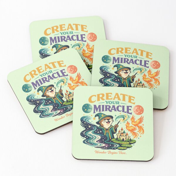 Item preview, Create Your Miracle – Whimsical Otter Wizard Fantasy Art designed and sold by Dogandesighn.