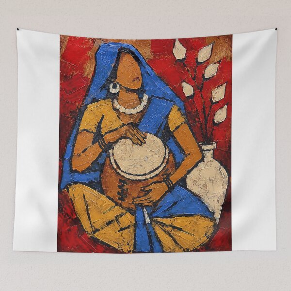 Item preview, Soul of the Drum | Contemporary Indian Folk Art | Rhythm of the Village designed and sold by KARTICK DUTTA.