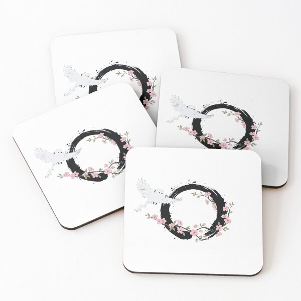 Item preview, Cute Shima Enaga Sakura Cherry Blossom Enso Circle designed and sold by ArcApparel2020.