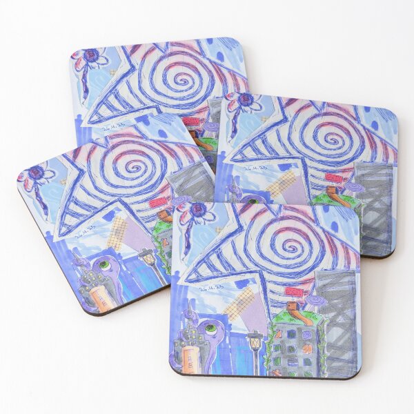 Item preview, Abstract Surreal Star City Collage Art designed and sold by Canvas & Chaos.