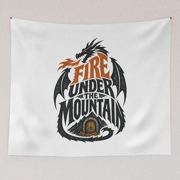 Item preview, Fire Under The Mountain Dragon Fantasy Graphic designed and sold by Fenay Designs.