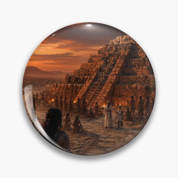 Item preview, Ancient Desert Pyramid Fantasy Art Print | Epic Stone Age Monument Wall Art designed and sold by Element Horizon Studio.