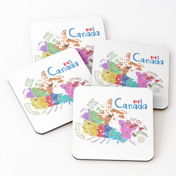 Item preview, Canadá con ciudades, animales, provincias y bandera de la artista Carla Daly designed and sold by Carla Daly.