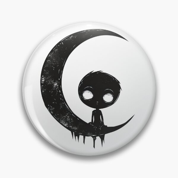 Item preview, Moon Child Gothic Silhouette Melancholy Dark Art Illustration designed and sold by DeadPixlDesigns.